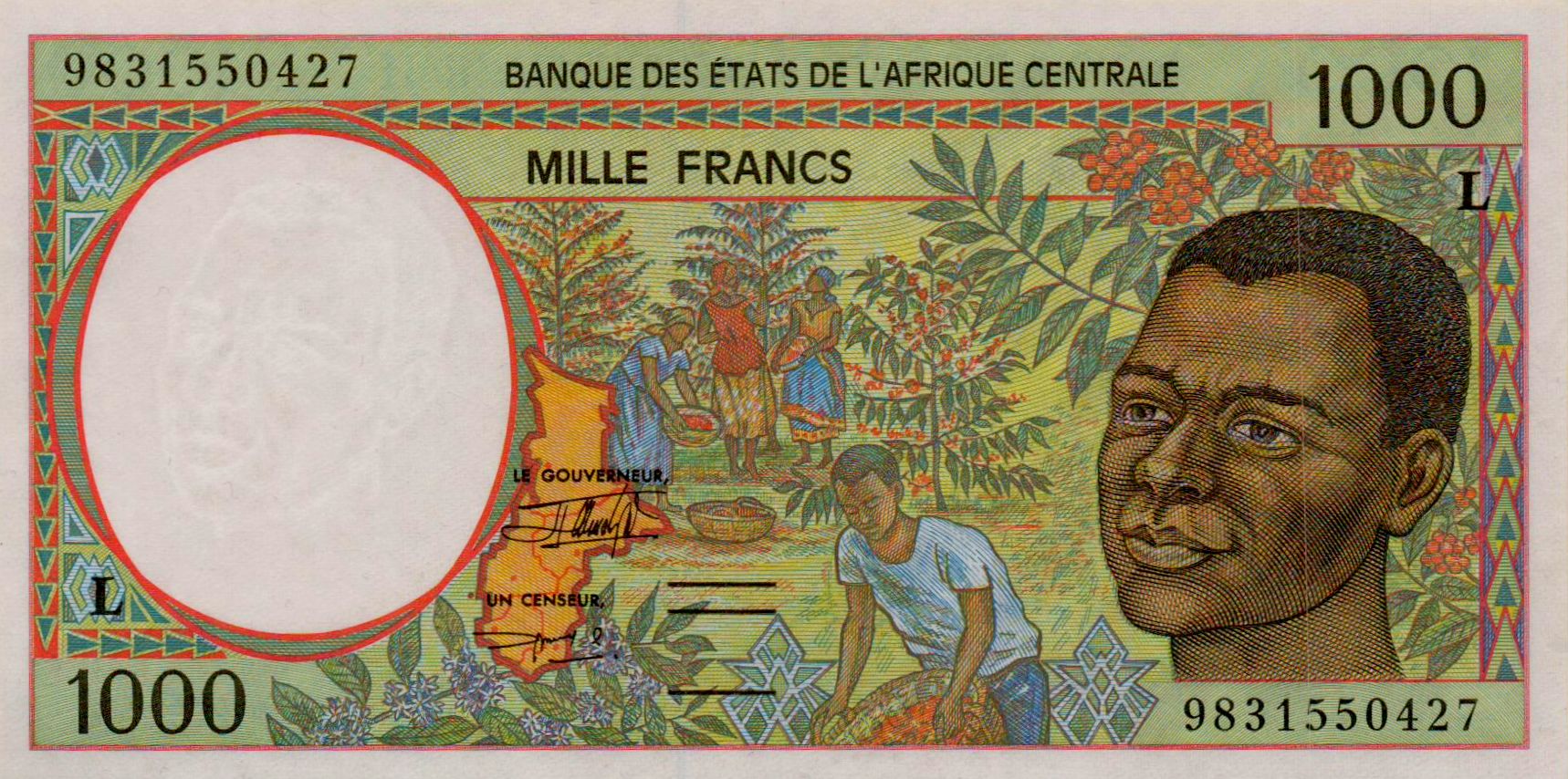 Gabon (C.A.S) 1000 1998 UNC P-402L/e